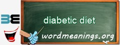 WordMeaning blackboard for diabetic diet